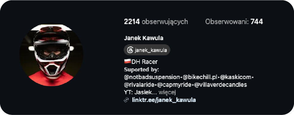 Profil Instagram — Janek Kawula