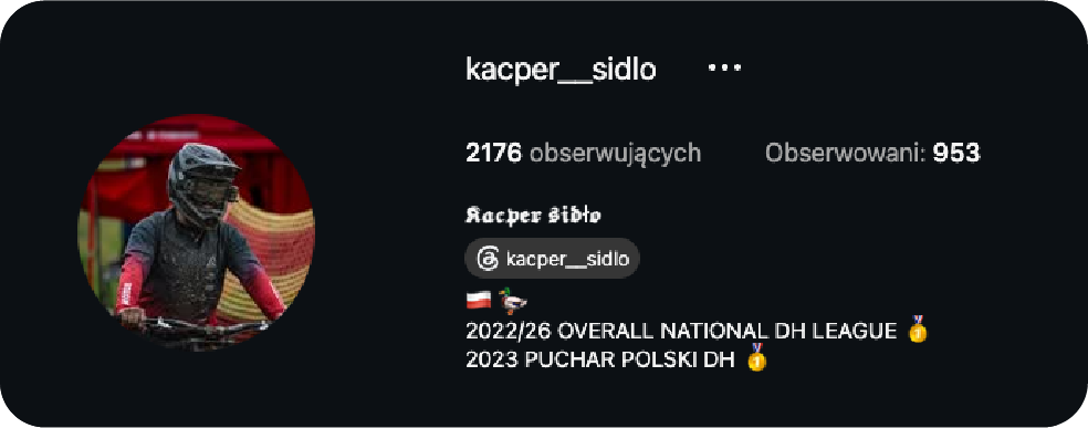 Profil Instagram — Kacper Sidło
