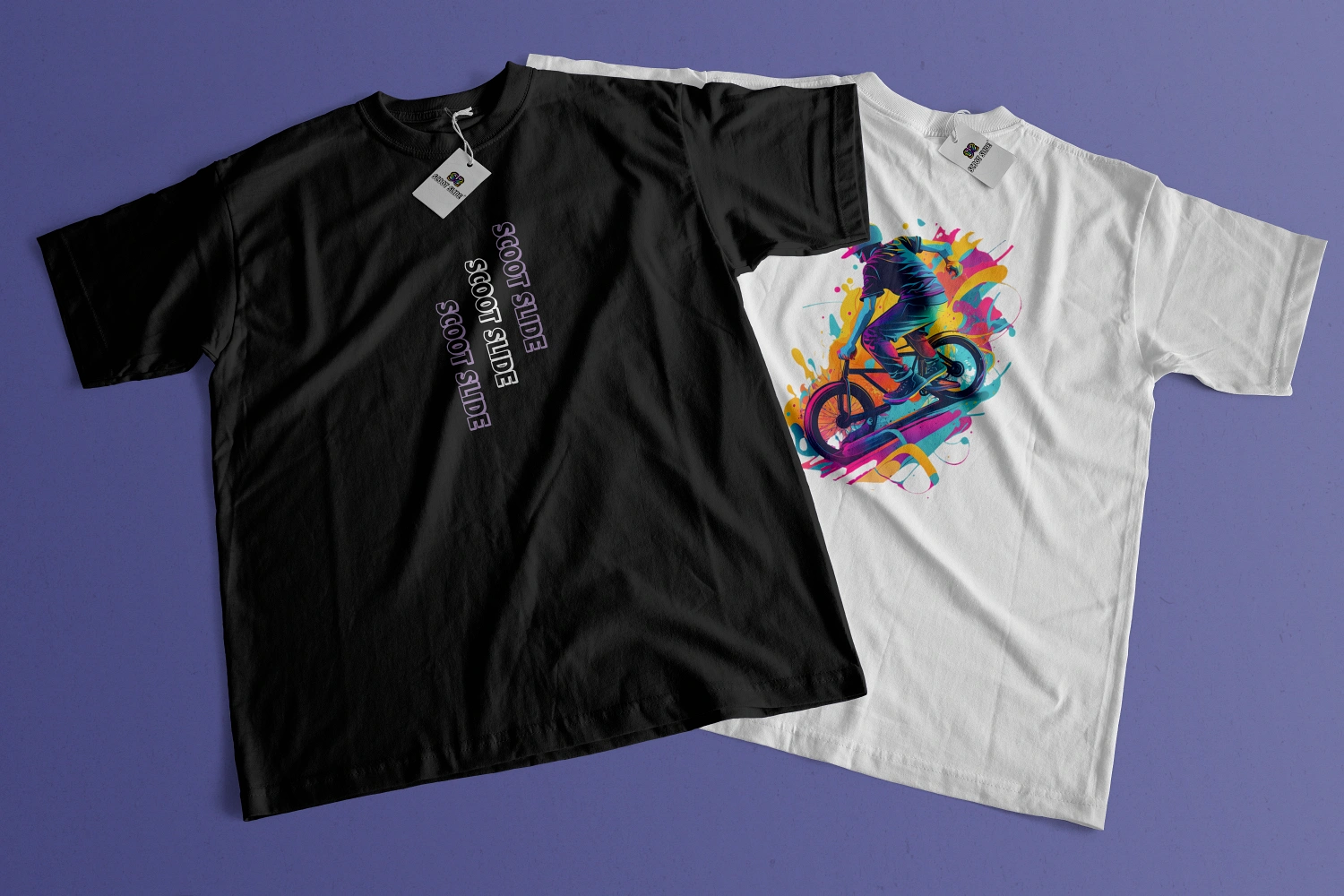 Koszulki Scoot Slide dwie front i tył black - wzór 9