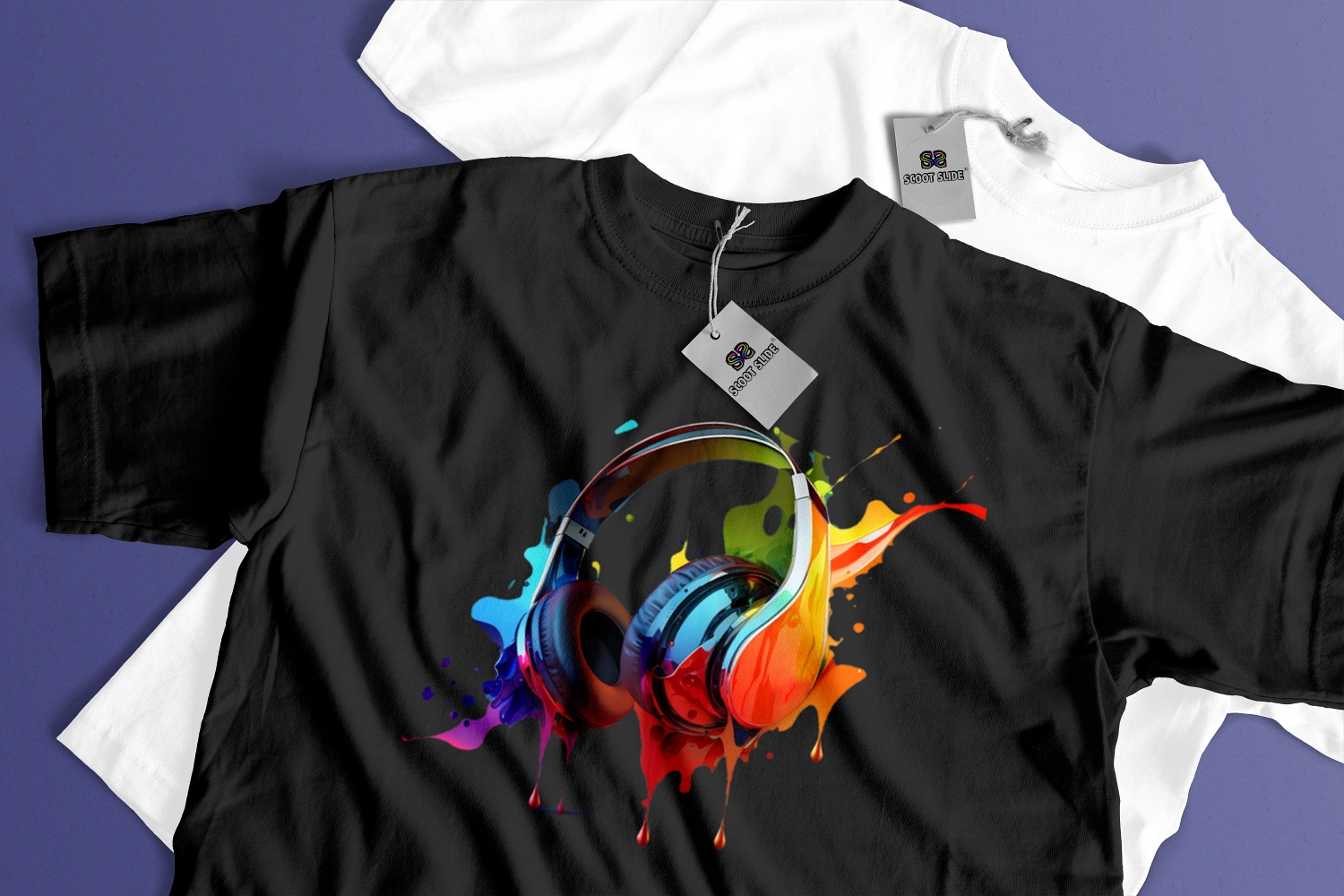 Koszulki Scoot Slide front black_whitee - wzór 12