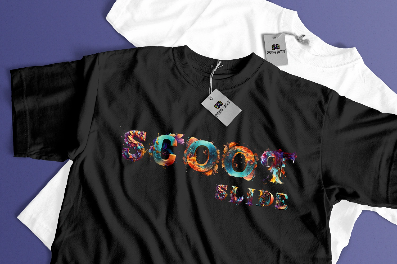 Koszulki Scoot Slide front black_whitee - wzór 5