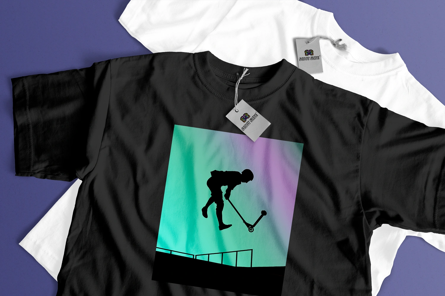 Koszulki Scoot Slide front black_whitee - wzór 7