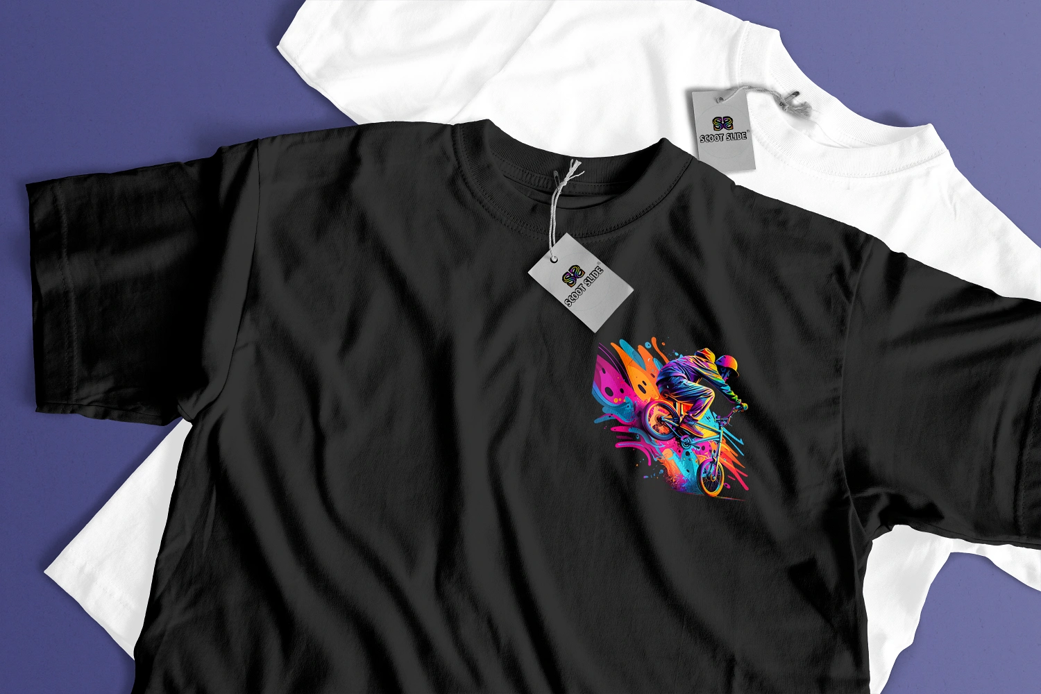 Koszulki Scoot Slide front black_whitee - wzór 8