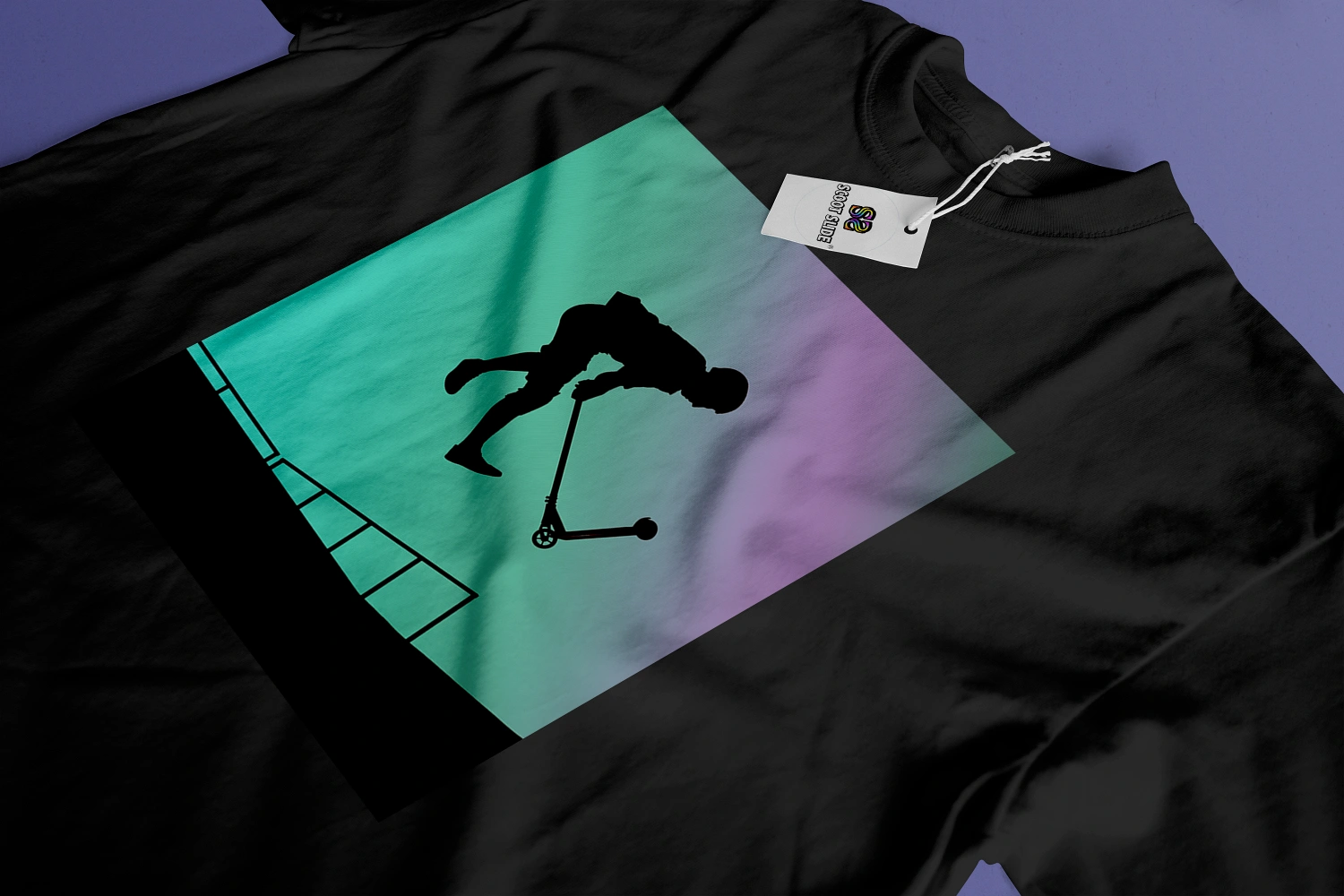 Koszulki Scoot Slide front duże black - wzór 7