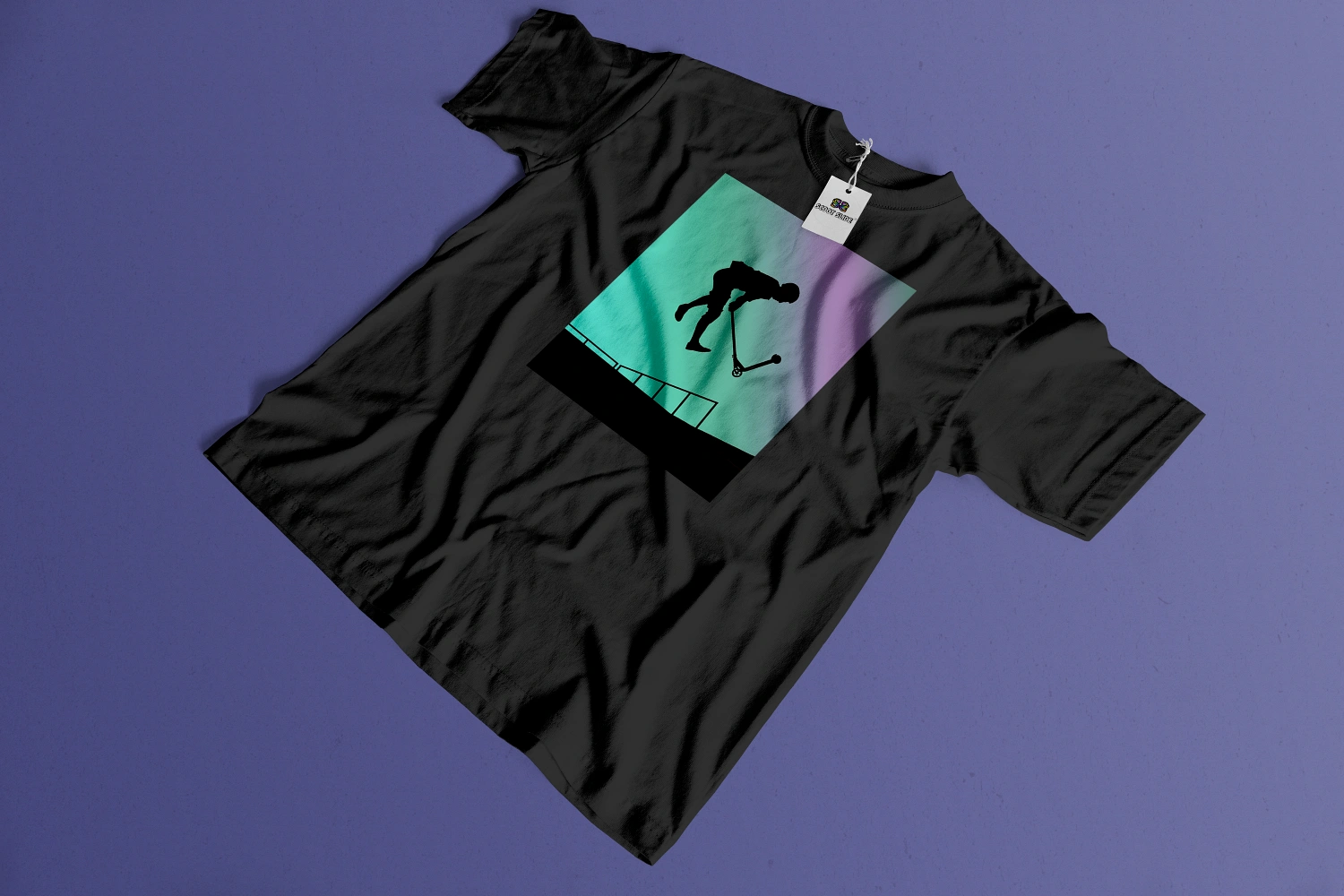 Koszulki Scoot Slide front ukośnie black - wzór 7