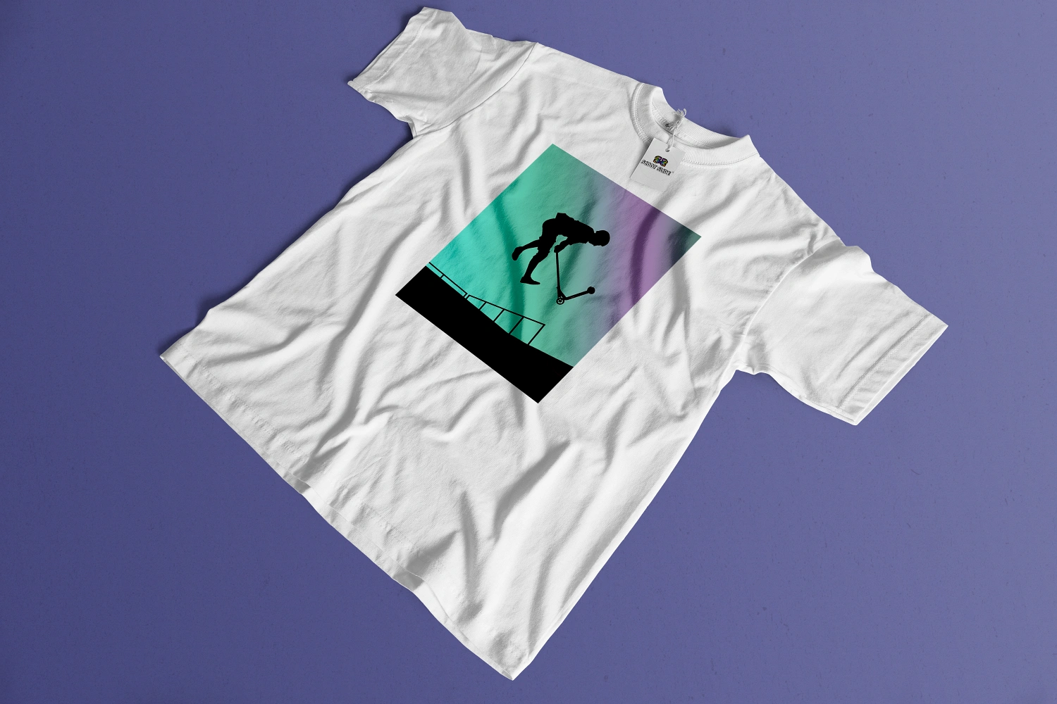 Koszulki Scoot Slide front ukośnie white - wzór 7