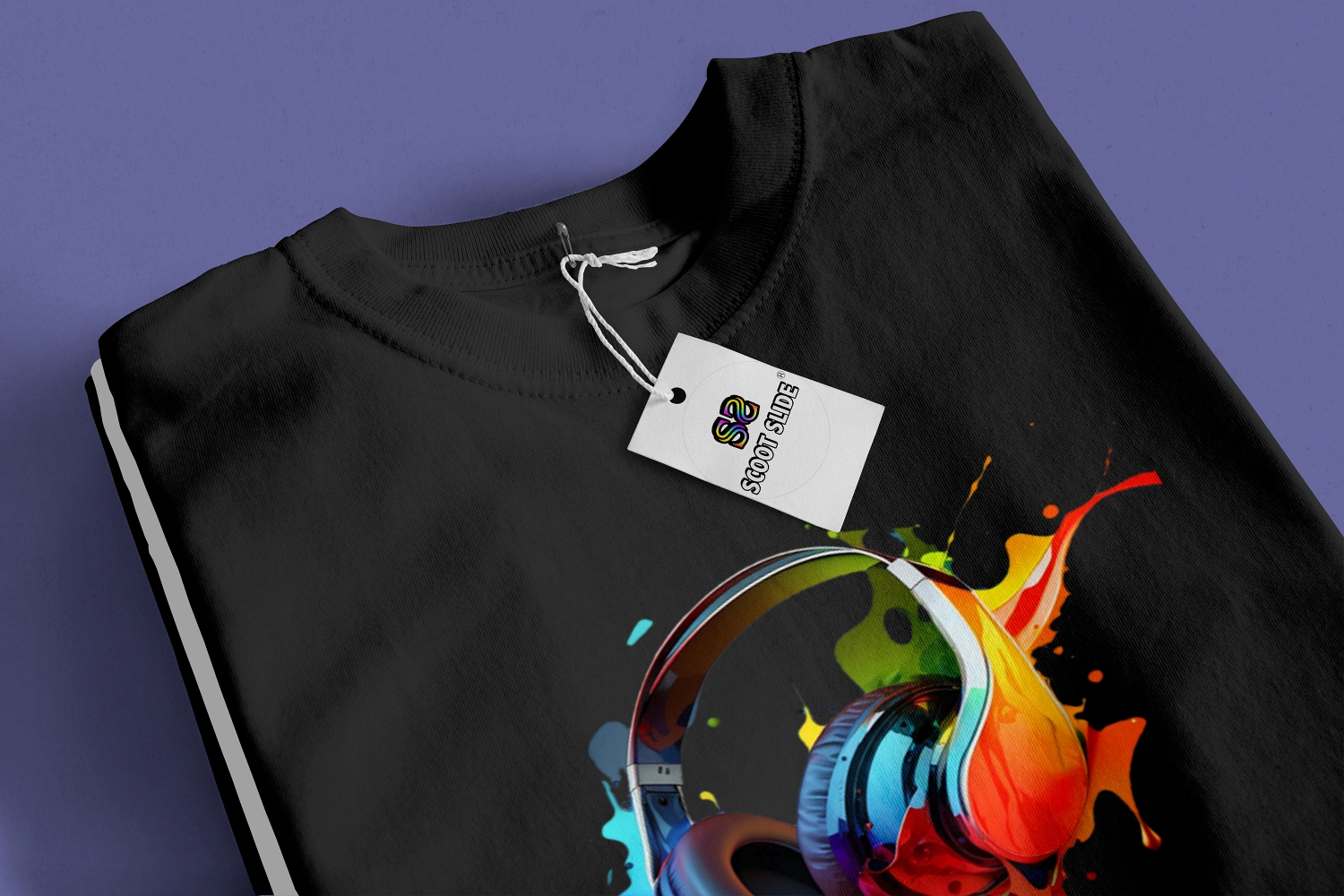 Koszulki Scoot Slide front złożone black - wzór 12