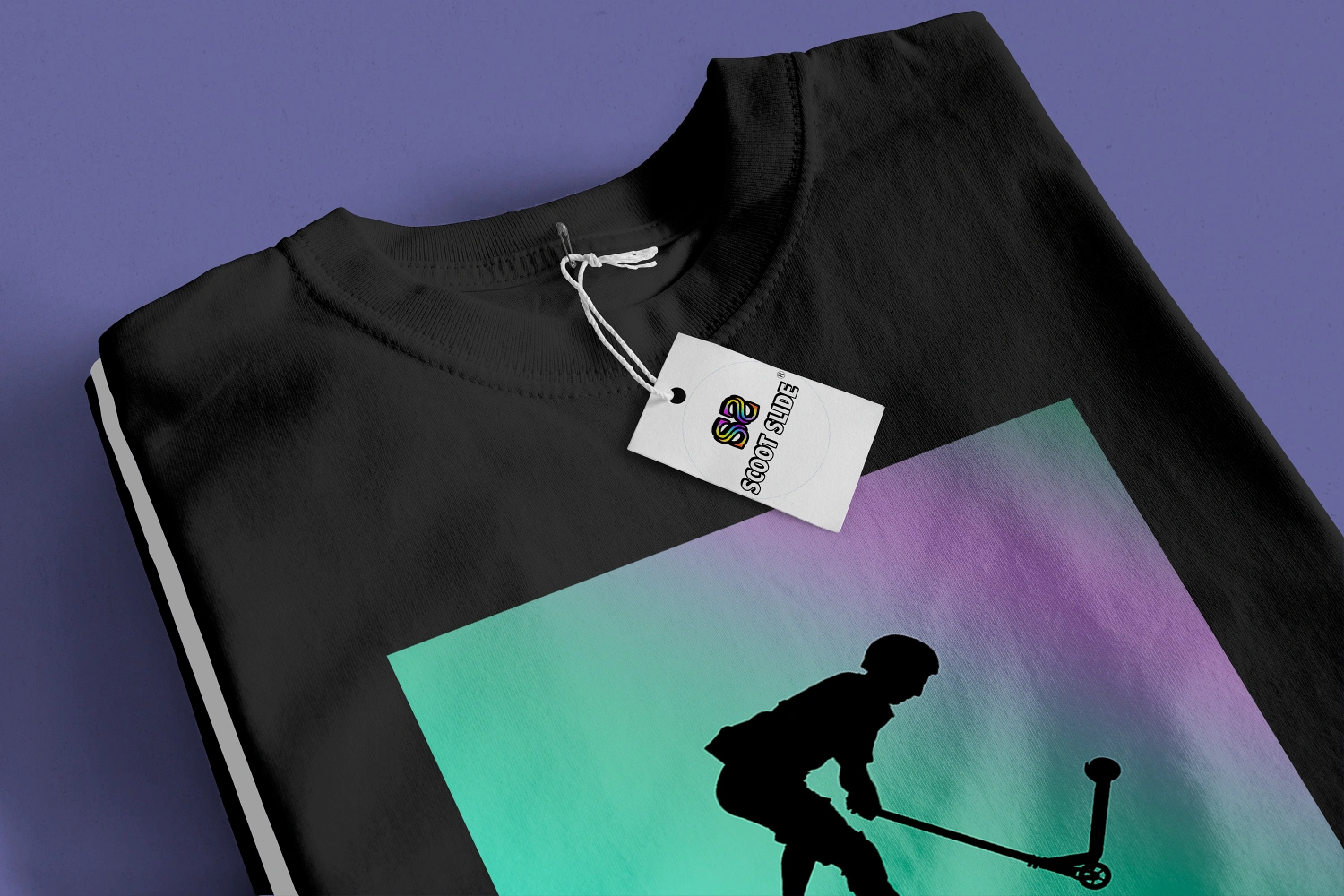 Koszulki Scoot Slide front złożone black - wzór 7