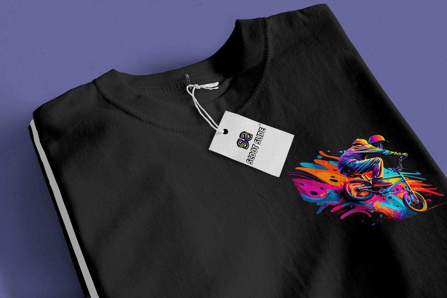 Koszulki Scoot Slide front złożone black - wzór 8