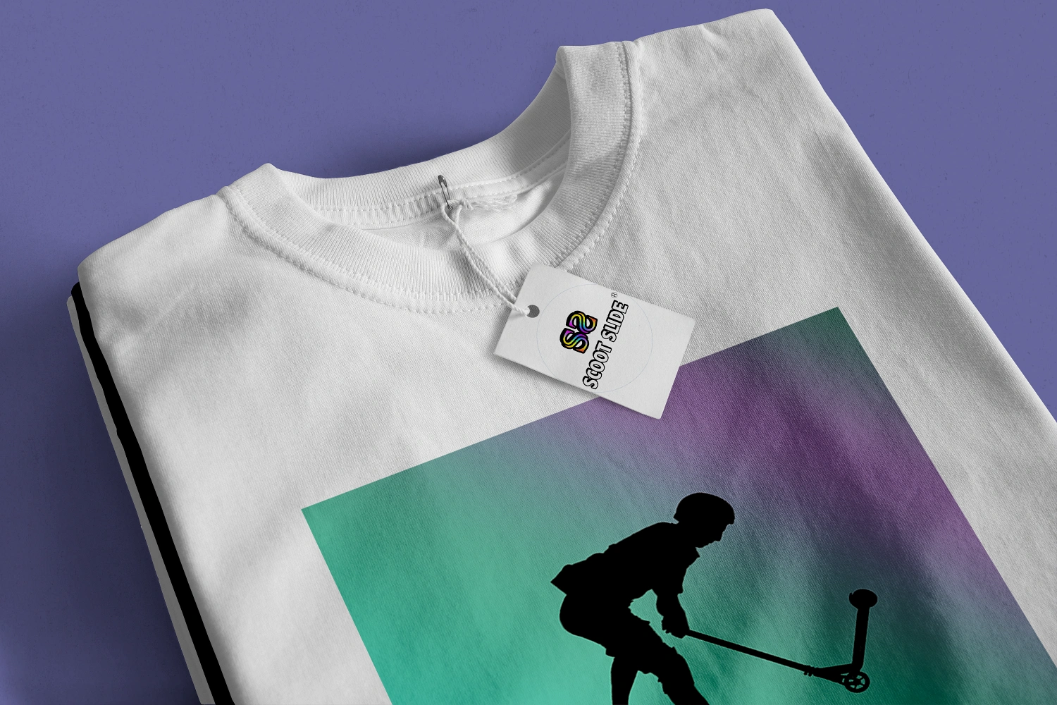 Koszulki Scoot Slide front złożone white_black - wzór 7